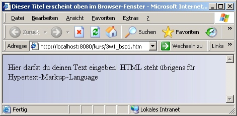 Beispiel 1 im Internet Explorer