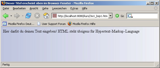 Beispiel 1 im Firefox